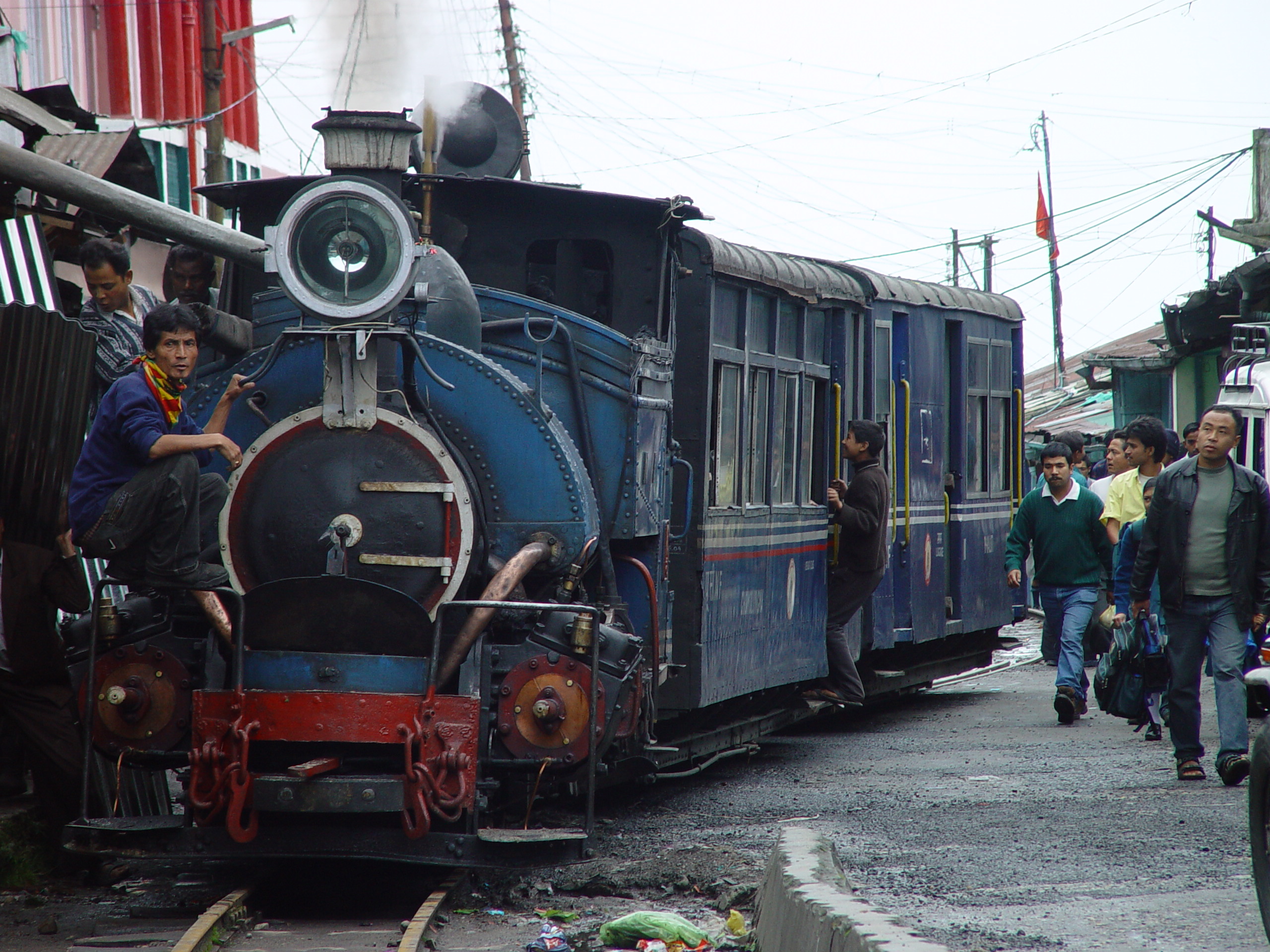 The Darjeeling Himalayan Railway toy train in the hills